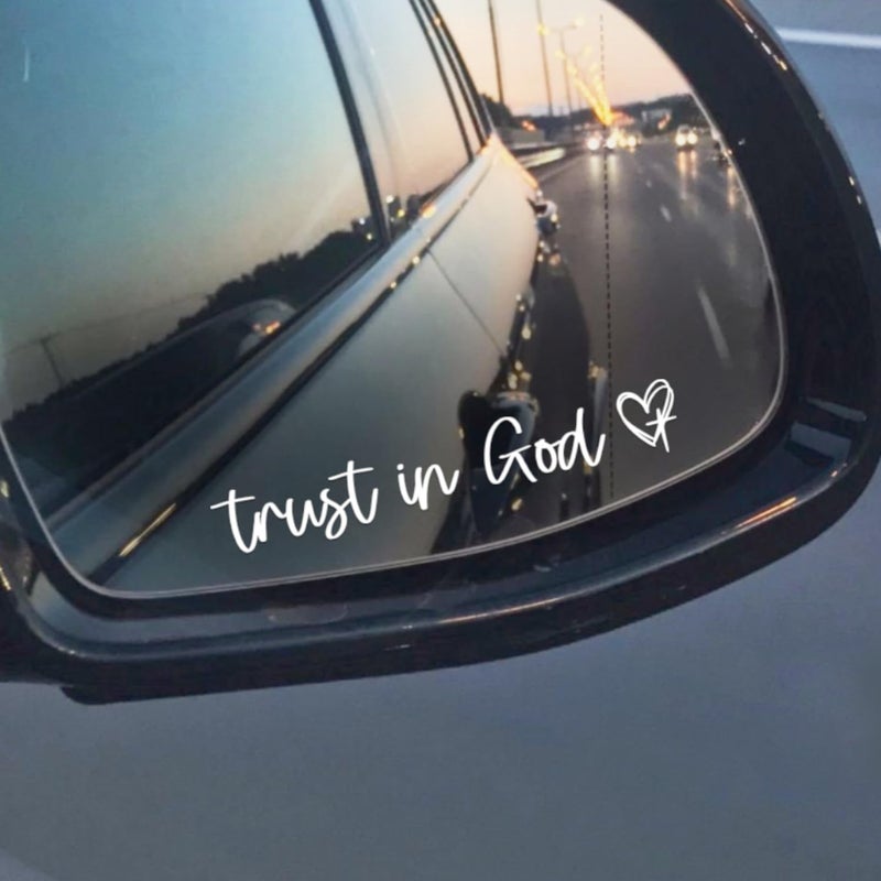 Hangwoous 3X Trust In God Mirror Decal, Car Stickers For Women, Jesus Stickers For Cars, Trust In God Rearview Mirror Sticker, Jesus Car Decal, Cars Decals For Men - Image 3